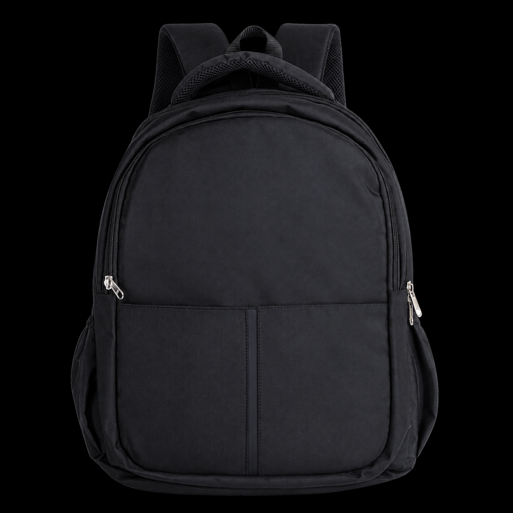 Office BACKPACK - Premium Polyester, 48x35x18 cm, Black & Grey | Water Resistant, Multi-Compartment, Eco-Friendly, Laptop Sleeve