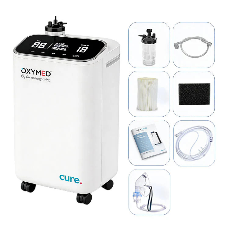 Oxymed Cure 5 Lpm Oxygen Concentrator - Color: Grey