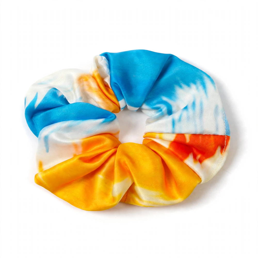 Girls Printed Fabric Scrunchie - Color: Pink (As Shown)