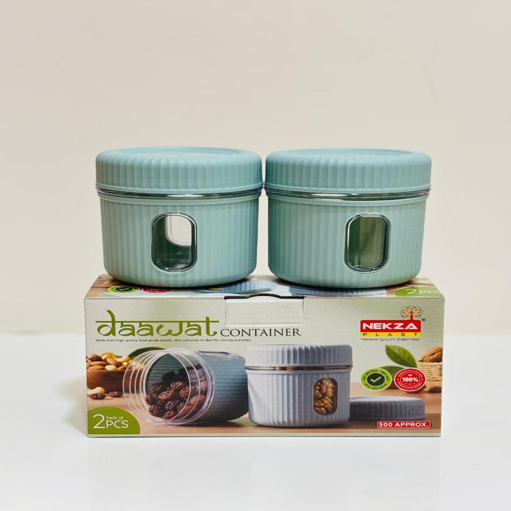 2 PCS DRYFRUIT CONTAINER AND GIFT SET-Small Daawat 2 Pcs Container Box