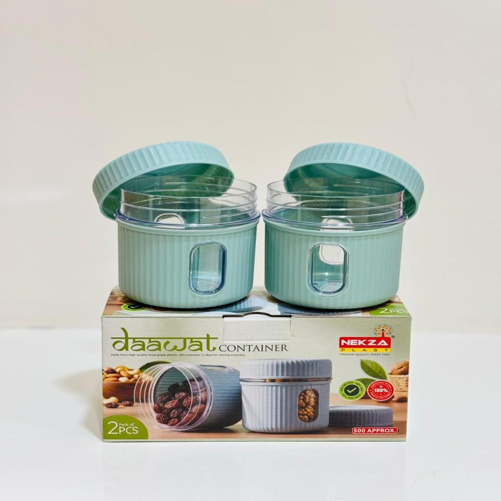 2 PCS DRYFRUIT CONTAINER AND GIFT SET-Small Daawat 2 Pcs Container Box