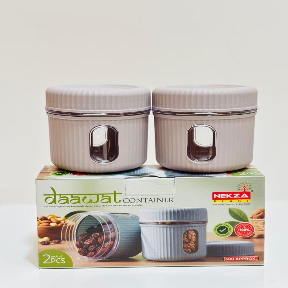 2 PCS DRYFRUIT CONTAINER AND GIFT SET-Small Daawat 2 Pcs Container Box