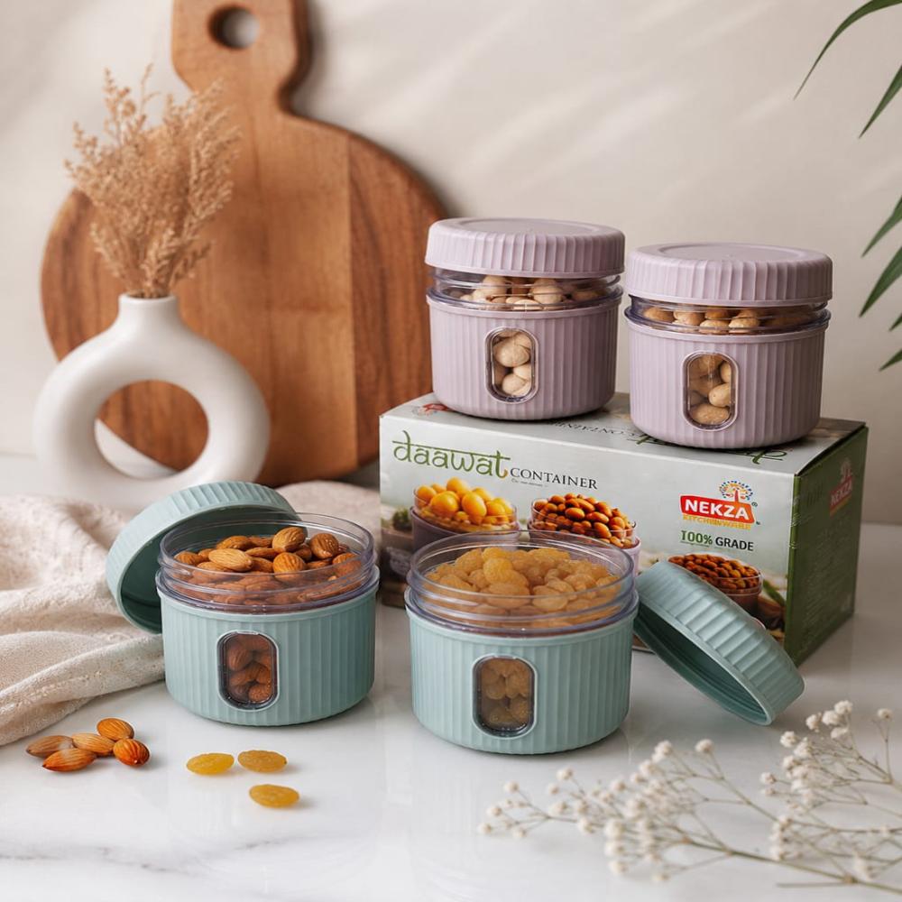 2 PCS DRYFRUIT CONTAINER AND GIFT SET-Small Daawat 2 Pcs Container Box