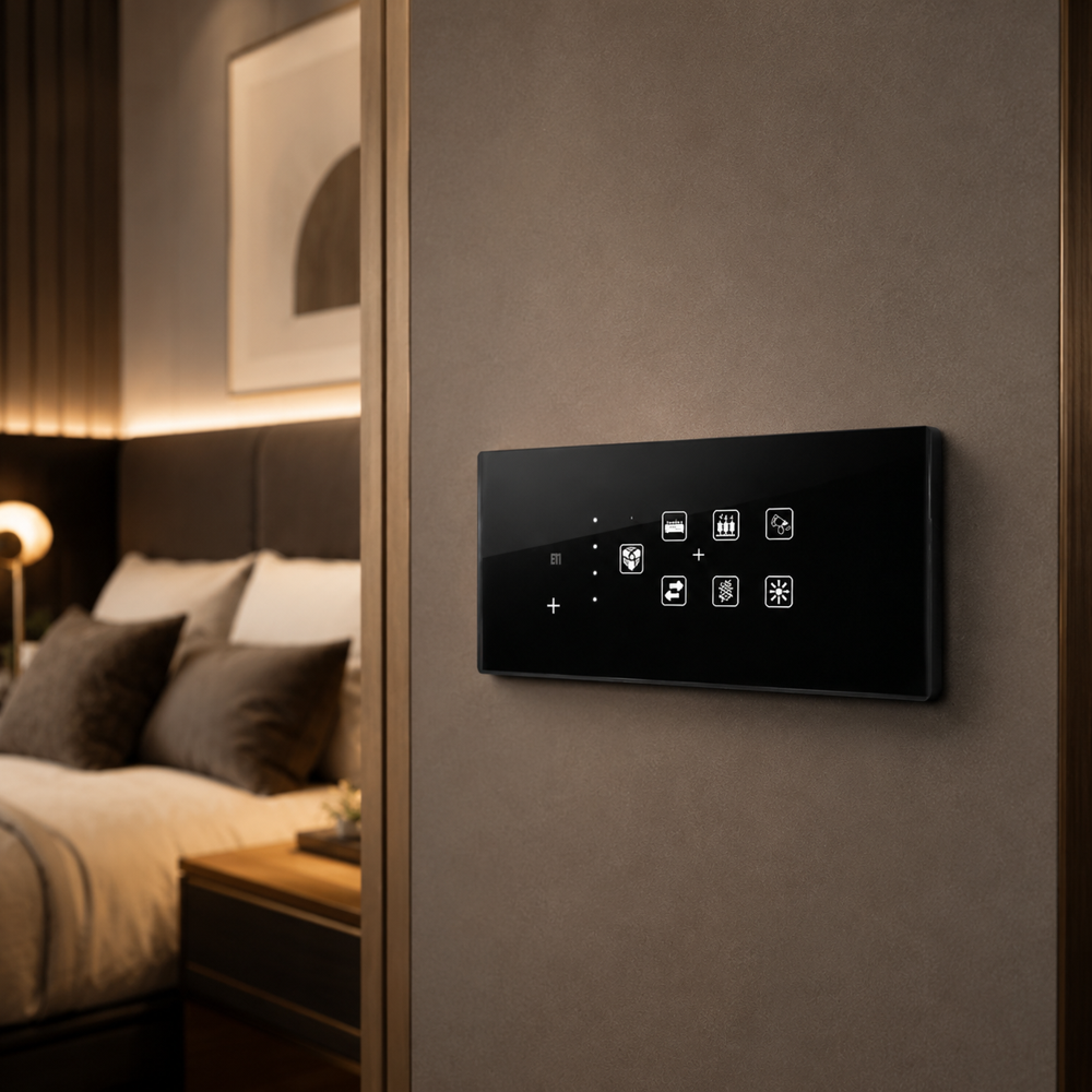 6 Module 6 Switch 1 Fan - Color: Black