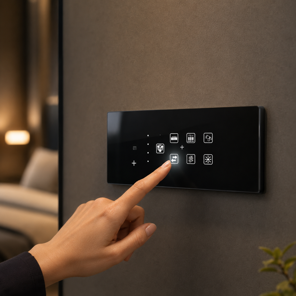 6 Module 6 Switch 1 Fan - Color: Black