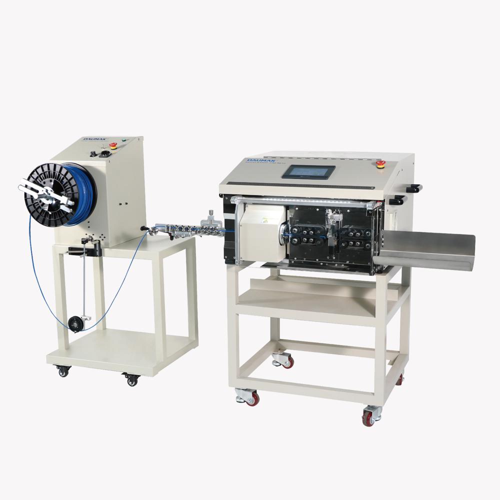 Automatic coaxial cable cutting stripping machine