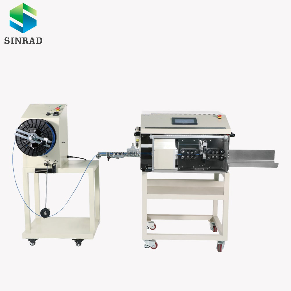 Automatic coaxial cable cutting stripping machine