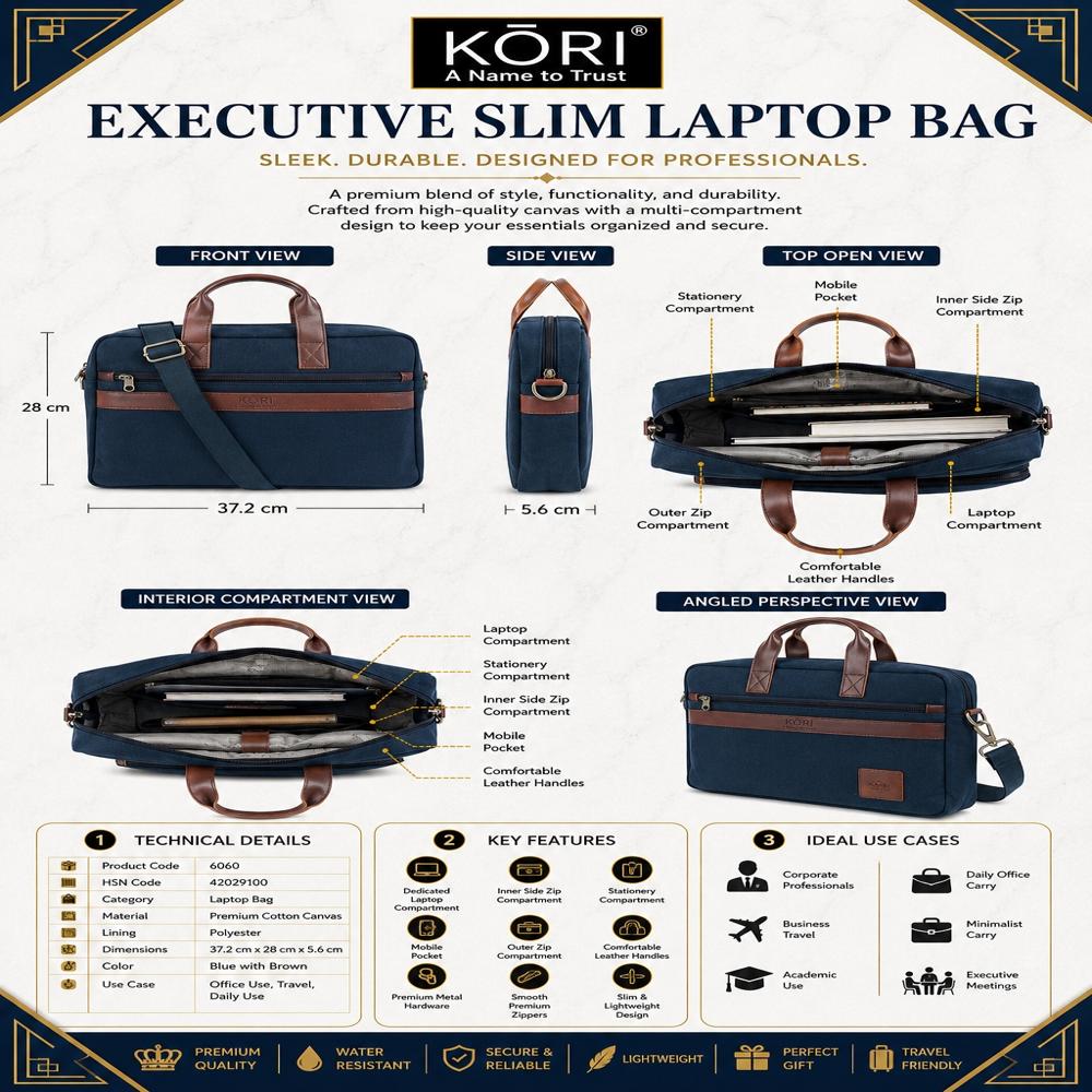 KORI Urban Craft Canvas Laptop Bag(6060)