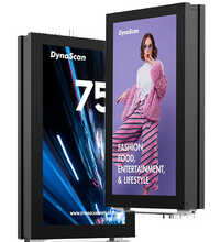 Outdoor Digital Signage - Aluminium Alloy, 75 Inch, Black/silver, 4k Uhd 2500 Nits, Ip65 Waterproof, Quad-core Cpu