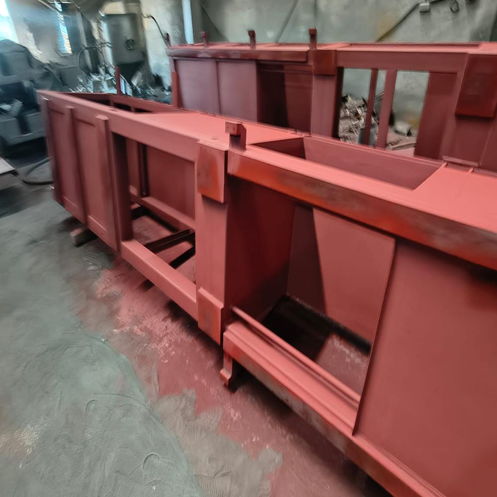 Plastic Injection Molding Machine Base Structure Fabrication - Color: Red