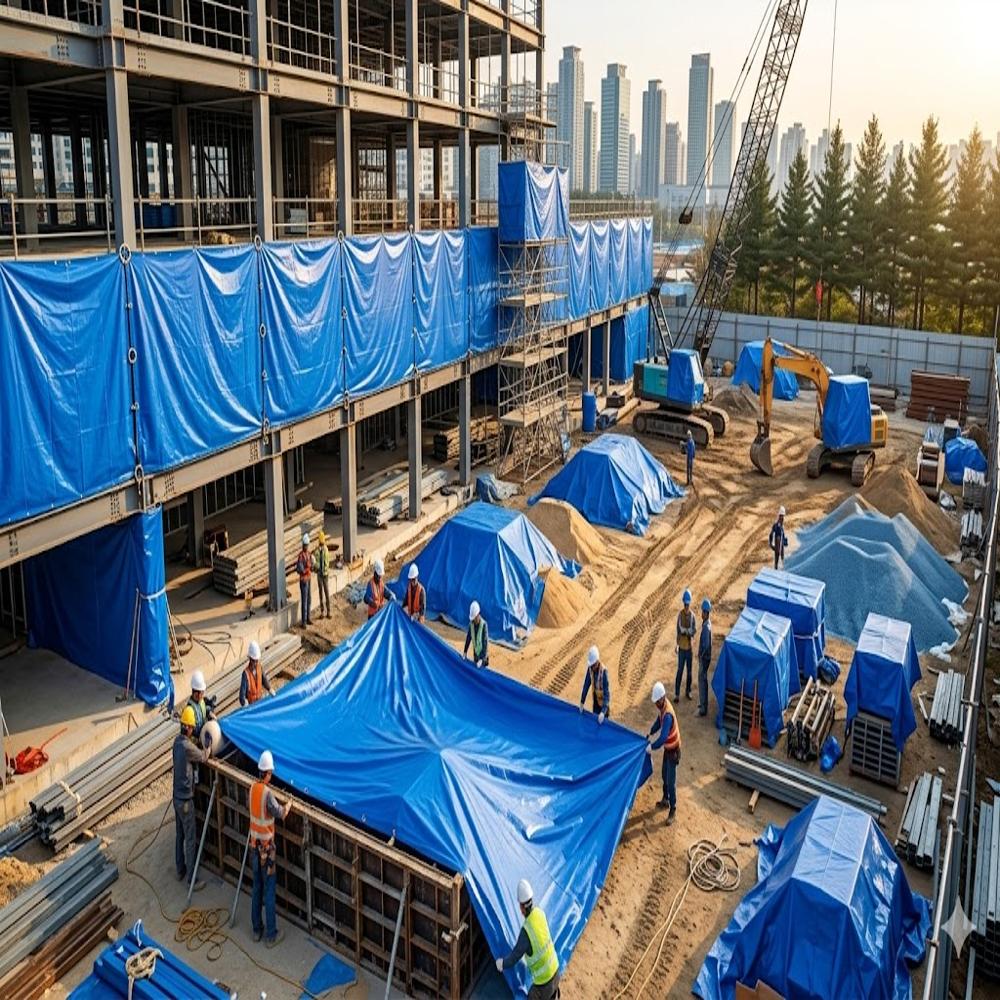 PVC Laminated 100% Waterproof Construction Tarpaulin