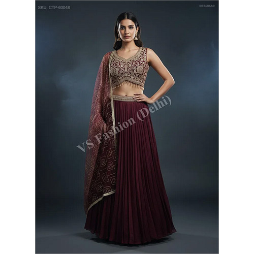 Regal Jimmy Choo Pleated Lehenga with Heavy Zari and Sequin Embellished Choli