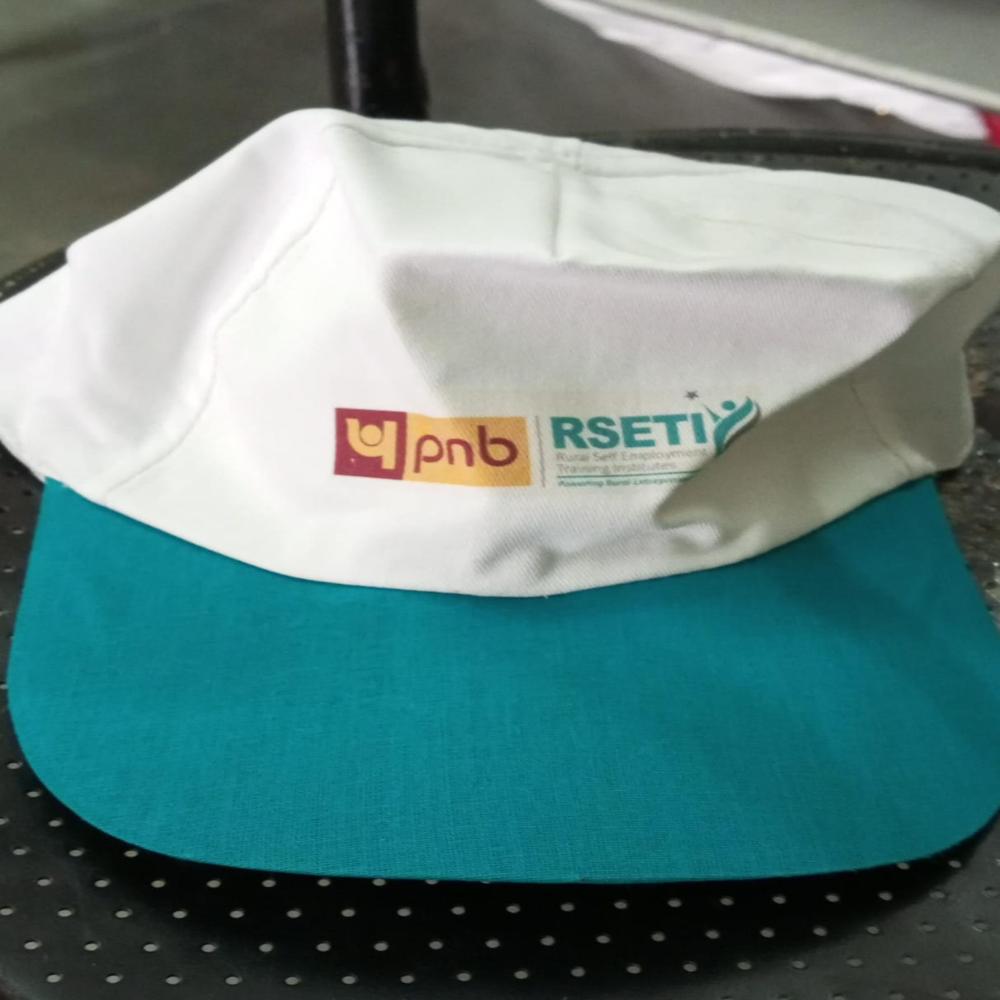 White Promotional Cap - Cotton, Free Size, Six-panel, Curved Brim | Adjustable Strap, Moisture-wicking Sweatband, Air Eyelets