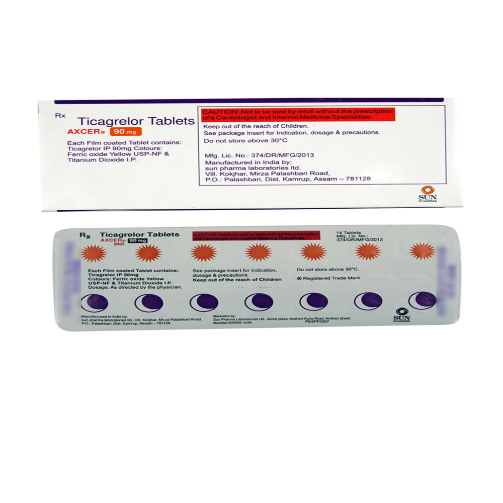 Axcer Ticagrelor Tablets 90mg