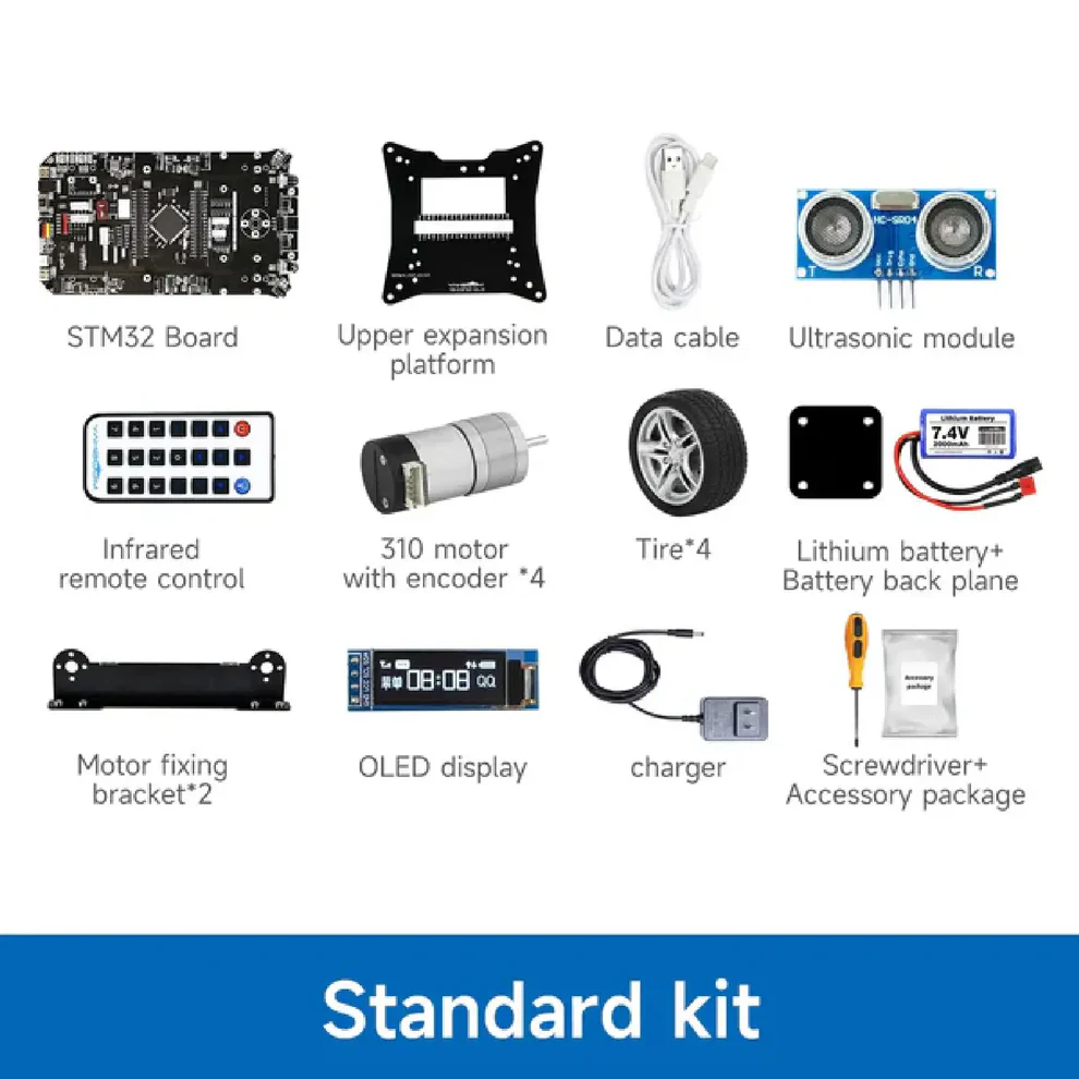 STM32 Smart Car K230 Multifunctional Robot Kit with OLED & Sensors