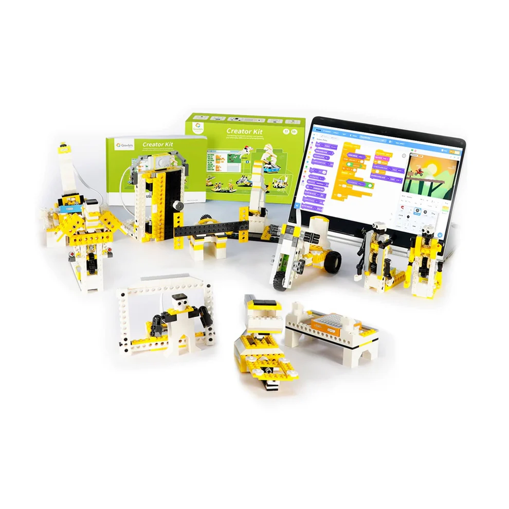 Crowbits-Creator Kit Based on Arduino, 12-in-1 STEM Toy for Kids, Educational Science Experiment Set, Coding Block Sensor Module, Crowbits Creator Kit