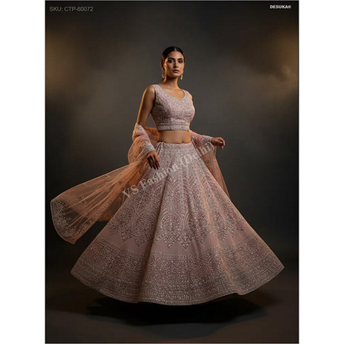 Chic Party Wear Crop Top And Lehenga Ensemble