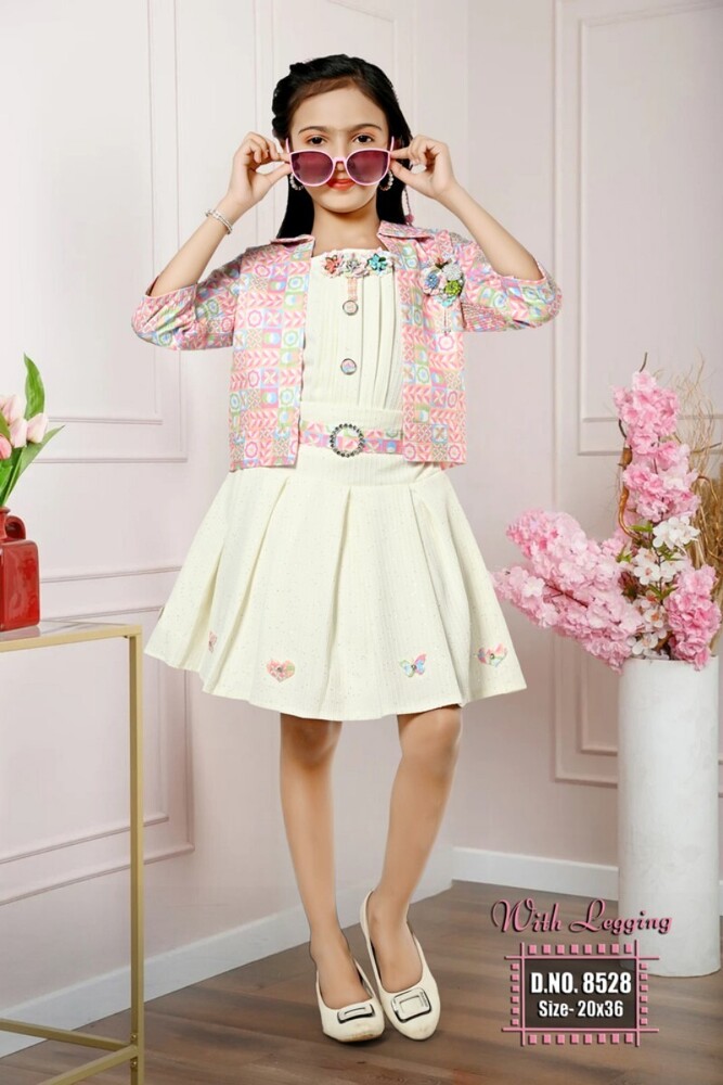 Party Wear Printed Kids Girls Skirt Top
