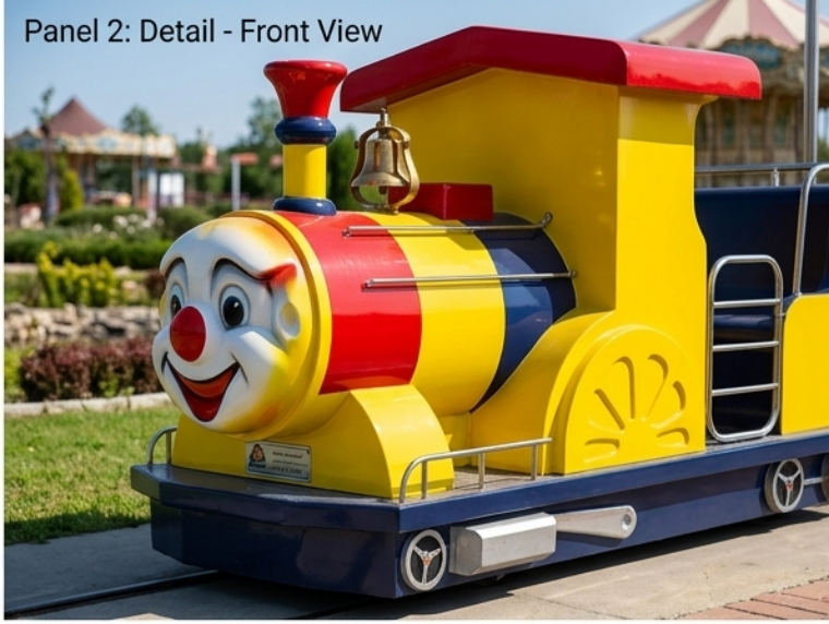 Amusement Park Train - Virgin Grade FRP & Mild Steel, 12-25m Track, Multiple Bright Colors | Remote & Manual Drive, 3-4 Carriages, Seating for 18-24 Children