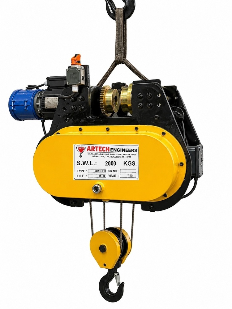 Electric Wire Rope Hoist - Electric Powered, Maximum Lifting Weight As Per Requirement Tonne | Easy To Operate, Rust Resistant, Long Shelf Life, Premium Quality Ropes