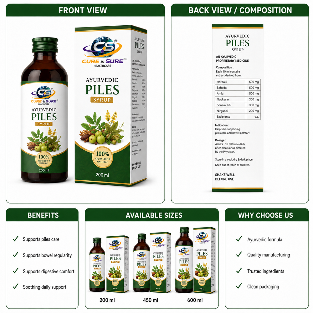Ayurvedic Piles Syrup Third Party Manufacturing