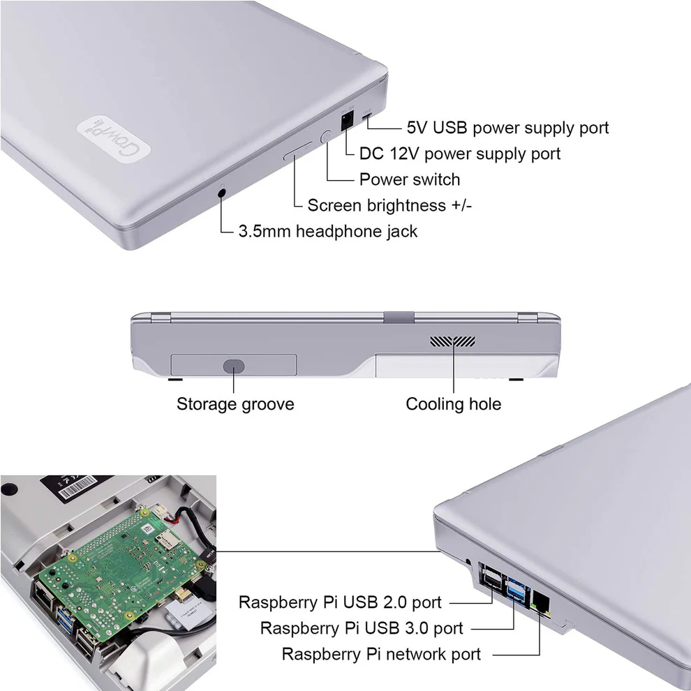 CrowPi2 - All in One Raspberry Pi Laptop & STEM Learning Platform Raspberry Pi Learning, Programming Sensor Kit for Raspberry Pi 4/Raspberry Pi 5