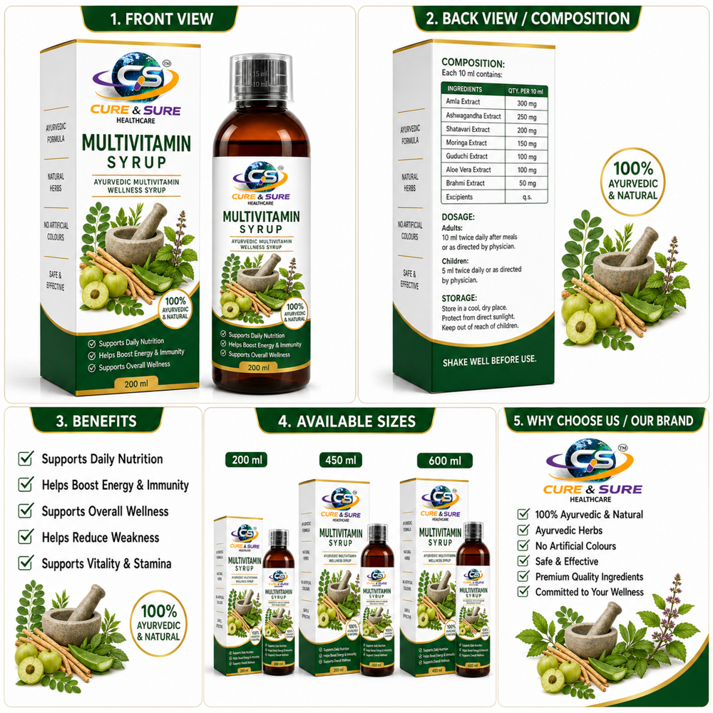 Ayurvedic multivitamin syrup Third Party Manufacturing