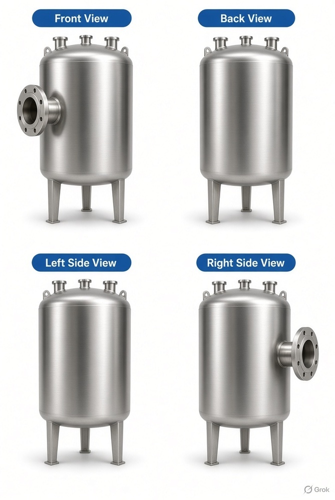 SS304 SS316 Liquid & Chemical Storage Tank Industrial Vessel - Stainless Steel, 2000-50,000L, Polished Finish, Custom Nozzle Arrangement