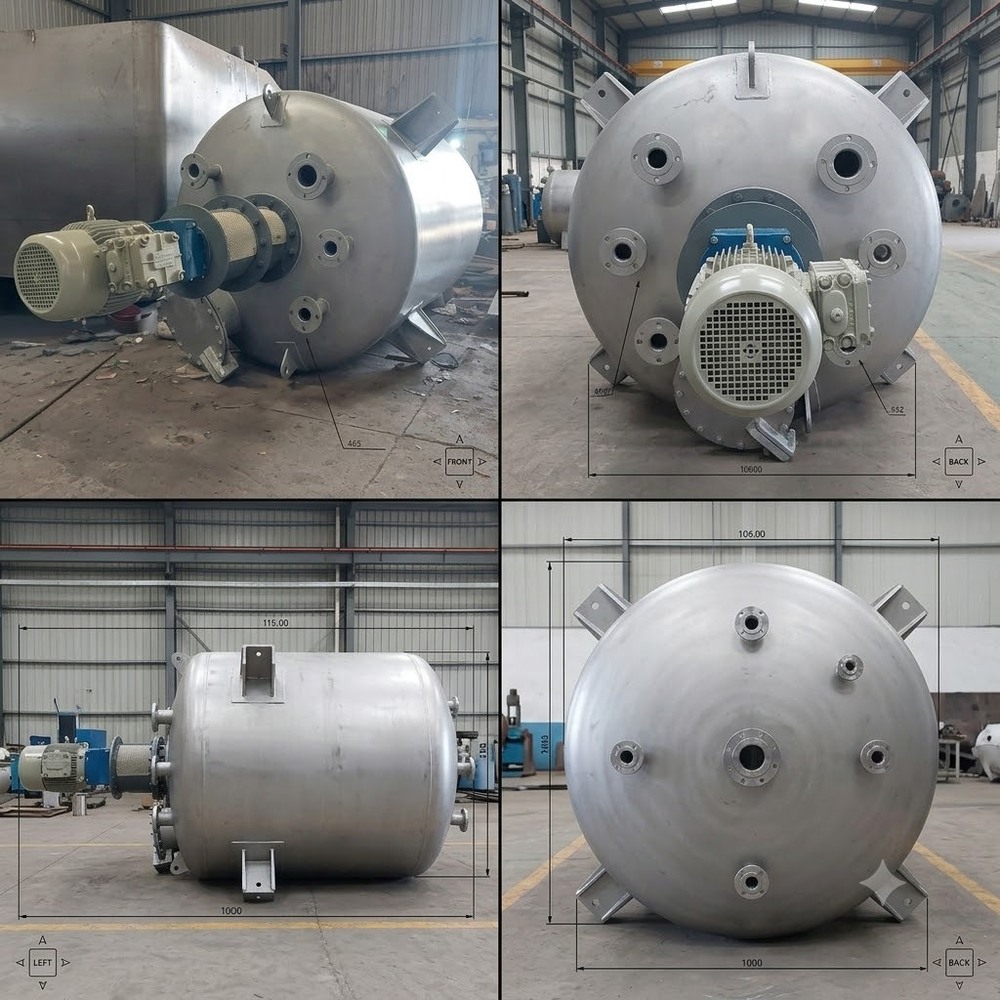 Stainless Steel Liquid Mixing Tank - SS304/SS316, 1000L-30000L, Vertical Mount | Top-Mounted Stirrer, CIP Compatible, Sanitary Polish