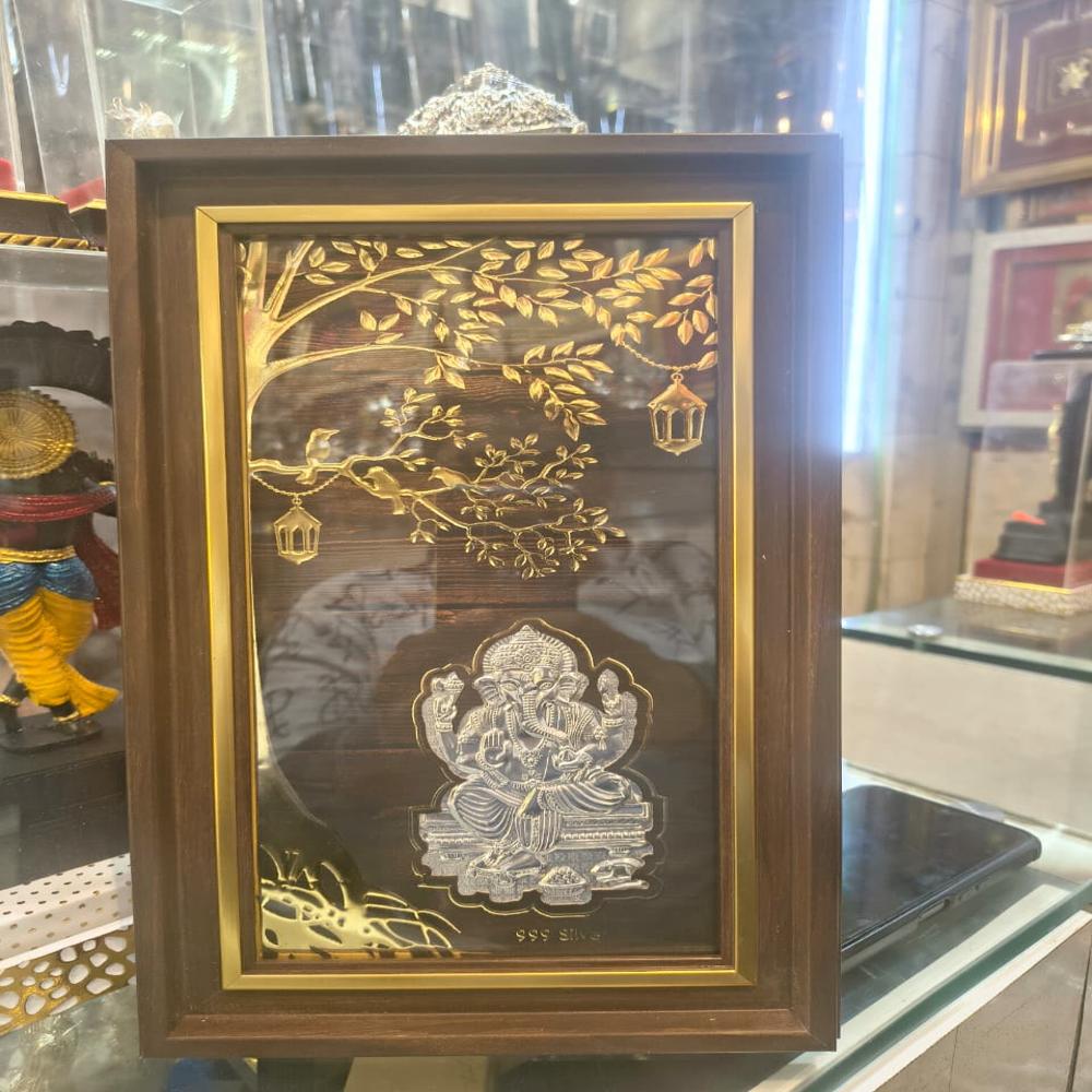 Ganesha silver photo frame