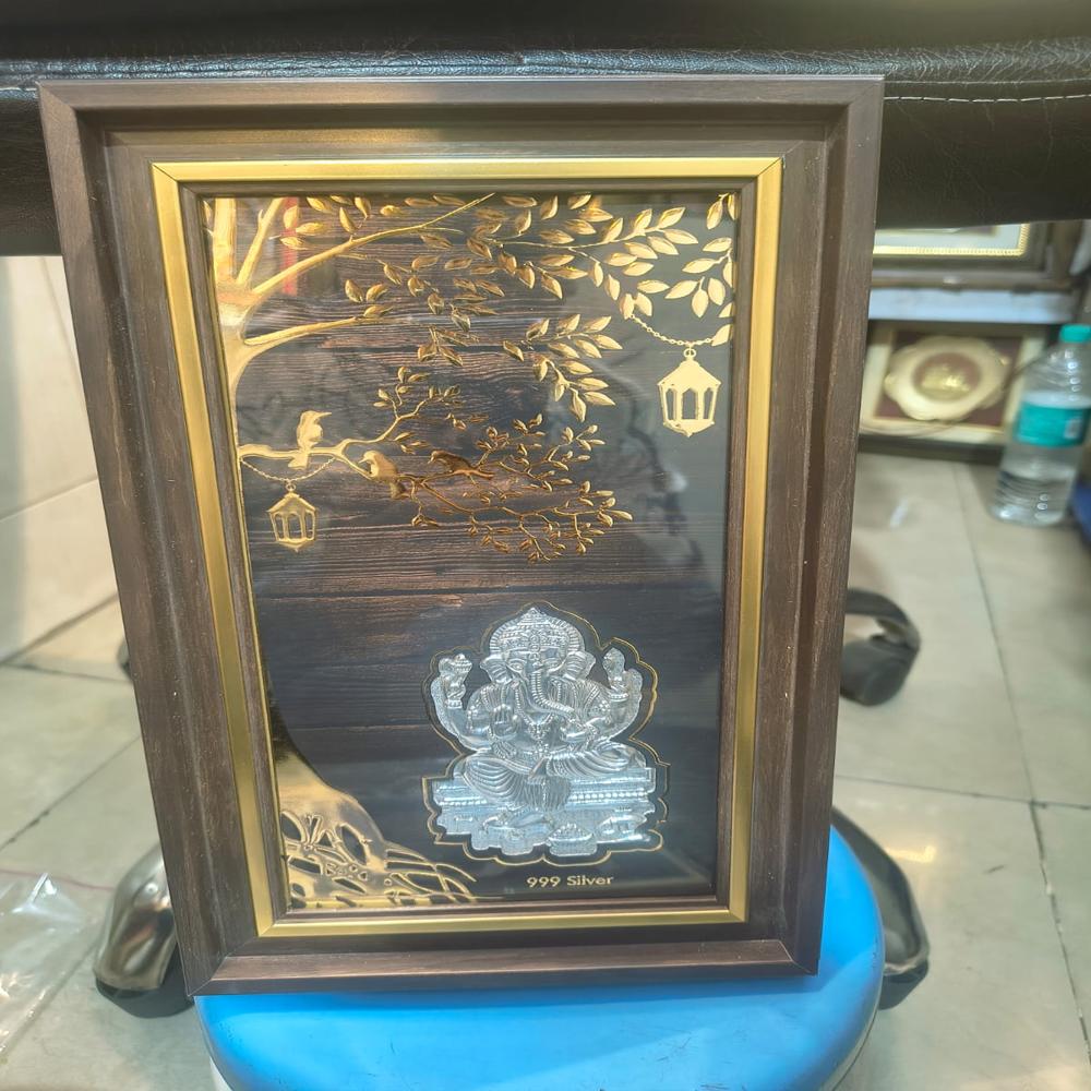 Ganesha silver photo frame