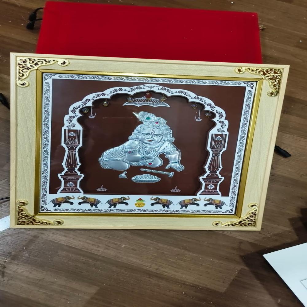 Radha Krishna silver frame
