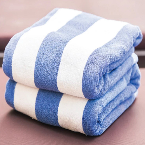 Cotton Blue And White Striped Beach Towel