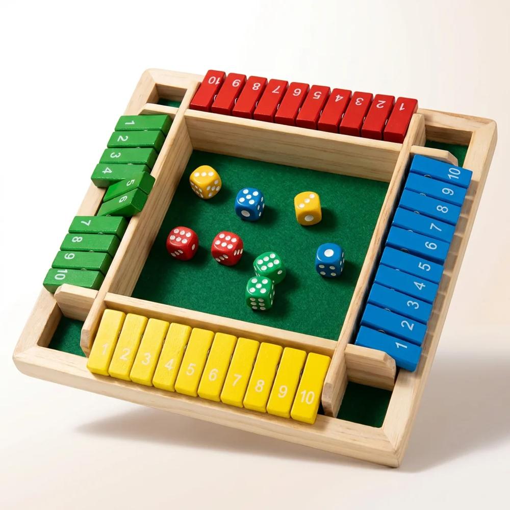 Wooden shut the box game