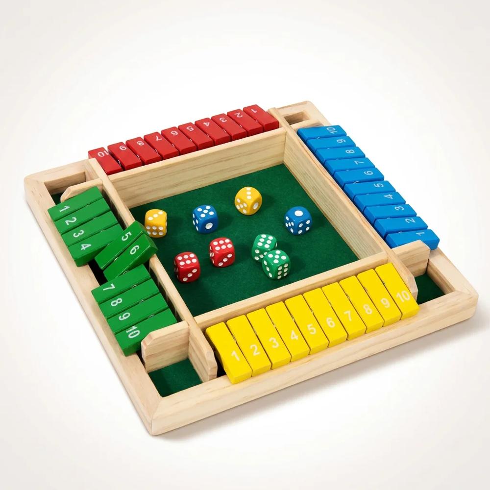 Wooden shut the box game