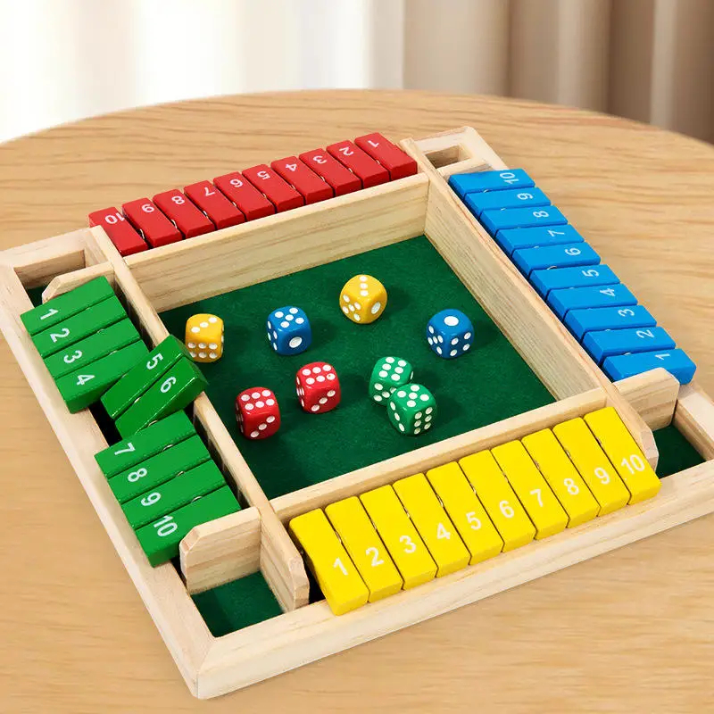 Wooden shut the box game
