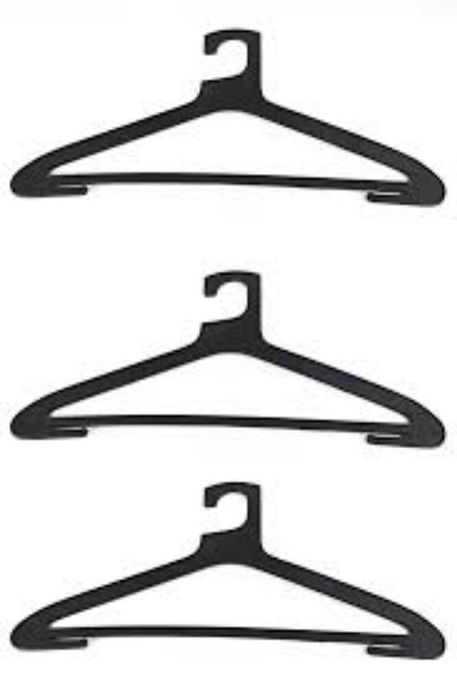 Plastic Garment Hanger - Color: Black