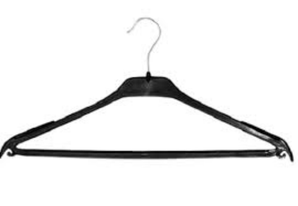 Plastic Garment Hanger - Color: Black