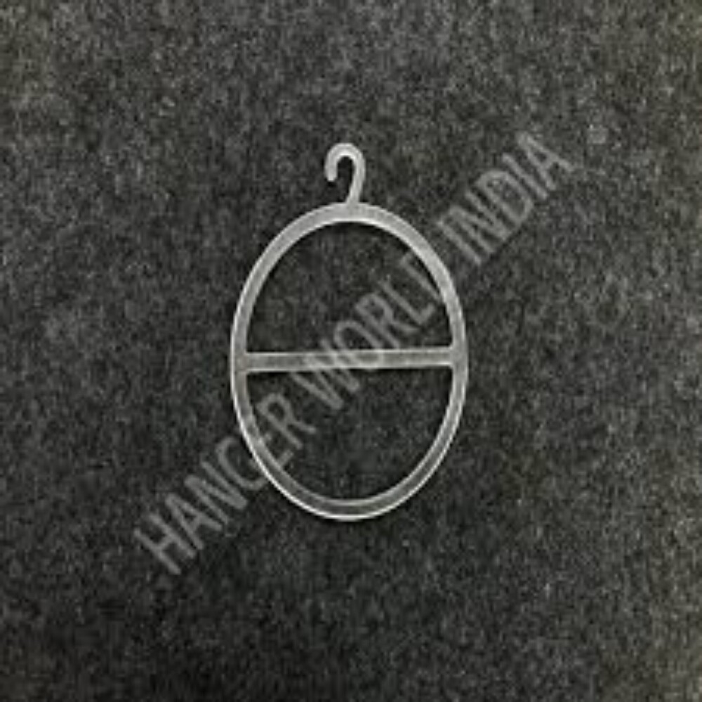 Oval Shape Hanger - Inner Length 12cm, Centre Bar Width 3.5cm, Top To Bottom 13cm | Black Plastic, Custom Logo Print Available In All Colours