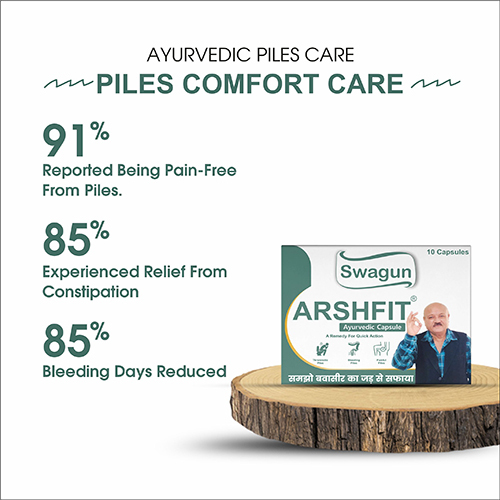 Arshfit Capsule - Ayurvedic Herbal, Natural Color, 30 Capsules | Anti-inflammatory, Hemostatic For Piles Relief