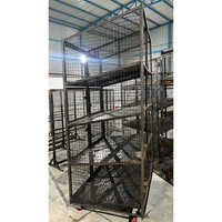 Steel Folding Logistic Rolling Cage Trolley - Capacity: 500 Kg