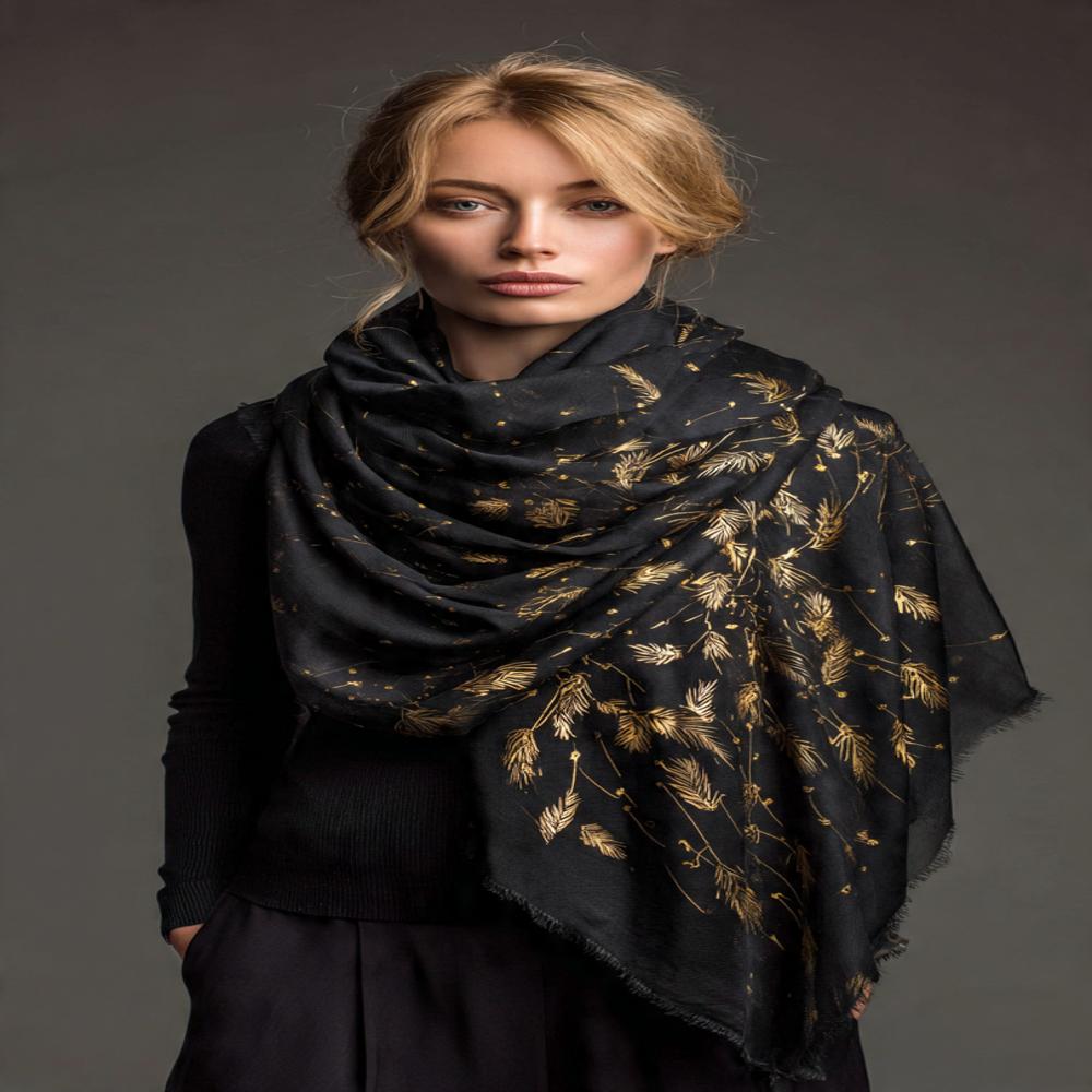 Merino Wool Foil Printed Stoles