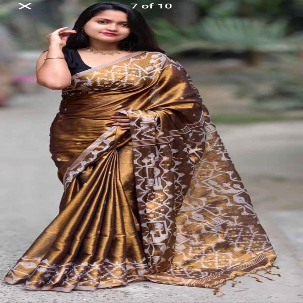 Slub Cotton Shuly Embroidery Saree