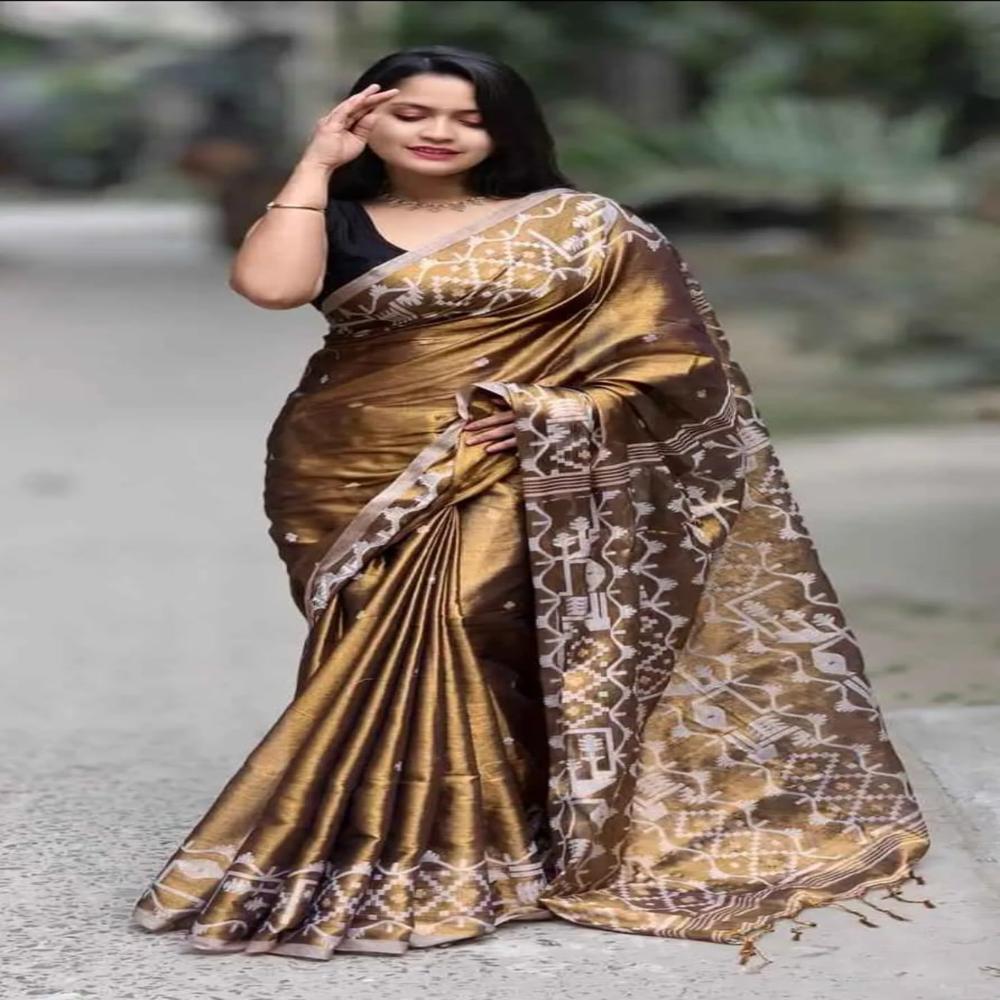 Slub Cotton Shuly Embroidery Saree