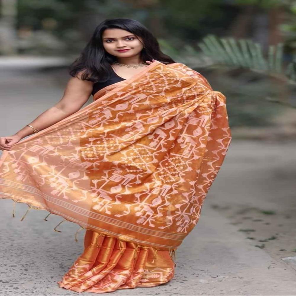 Slub Cotton Shuly Embroidery Saree