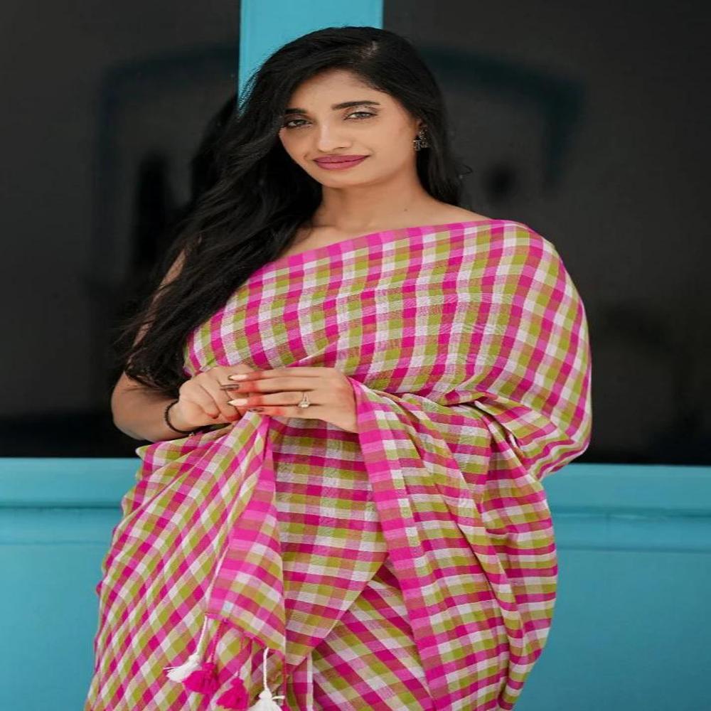 Mall Cotton Chak Saree - Design: Yes