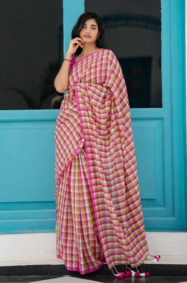 Mall Cotton Chak Saree