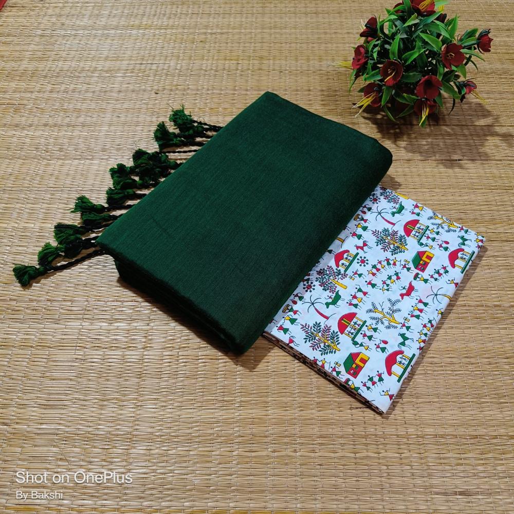 Khadi cotton saree with bp