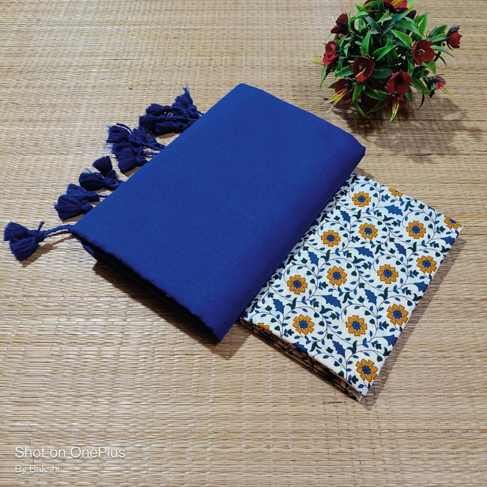 Khadi cotton saree with bp