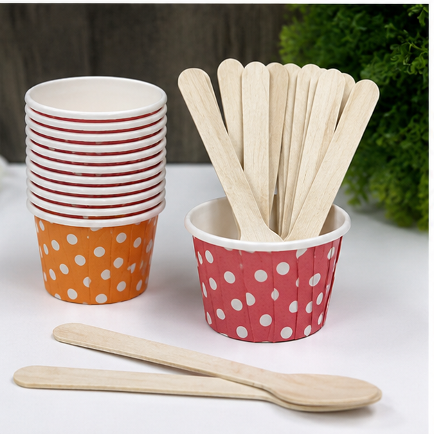 Wooden Ice Cream Disposable  Spoon